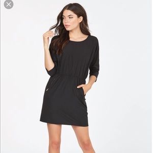JustFab Black 3/4 sleeve dress w/ zipper pocket, S